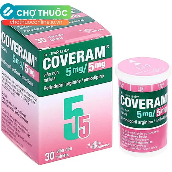 Thuốc Coveram 5mg/5mg điều trị tăng huyết áp (30 viên)