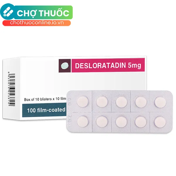Thuốc Desloratadin 5mg điều trị triệu chứng dị ứng và viêm mũi dị ứng theo mùa (3 vỉ x 10 viên)