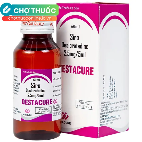 Thuốc Destacure 2.5mg/5ml trị viêm mũi dị ứng, mày đay (60ml)