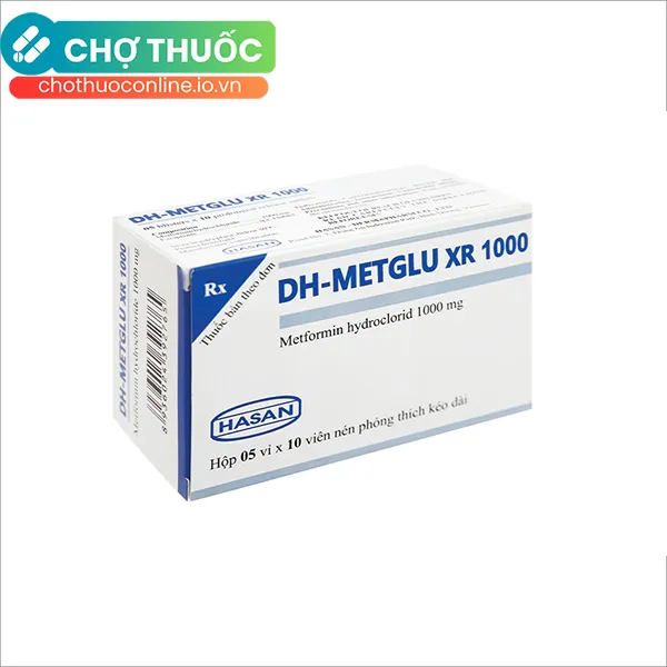 Thuốc DH-Metglu XR 1000 Hasan điều trị tiểu đường tuýp 2 (5 vỉ x 10 viên)