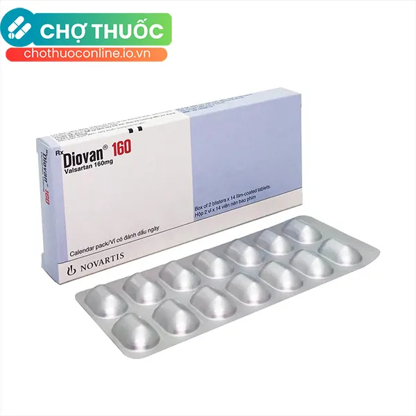 Thuốc Diovan 160 Novartis điều trị bệnh tăng huyết áp, suy tim (2 vỉ x 14 viên)