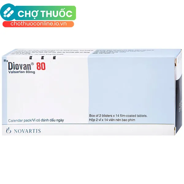 Thuốc Diovan 80mg điều trị bệnh tăng huyết áp, suy tim (2 vỉ x 14 viên)