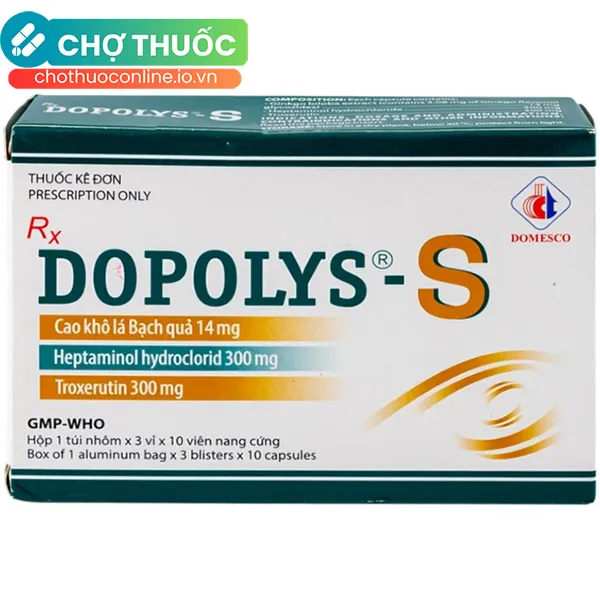 Thuốc Dopolys-S điều trị bệnh trĩ, viêm tĩnh mạch và giãn tĩnh mạch (hộp 3 vỉ x 10 viên)
