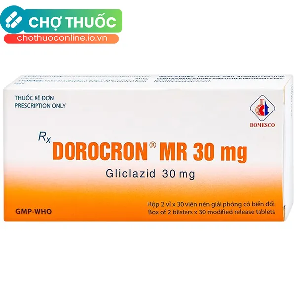 Thuốc Dorocron MR 30mg điều trị đái tháo đường tuýp 2 (2 vỉ x 30 viên)