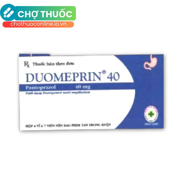Thuốc Duomeprin 40 điều trị viêm loét dạ dày tá tràng (4 vỉ x 7 viên)