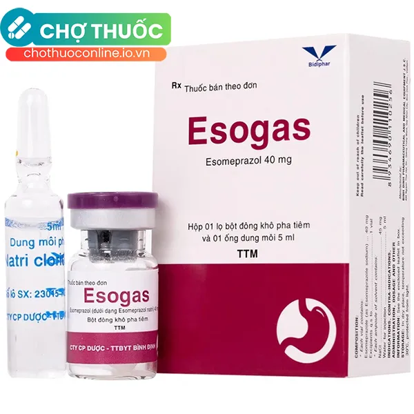 Thuốc Esogas 40mg Điều Trị Các Tình Trạng Viêm Loét Dạ Dày – Tá Tràng (Hộp 1 Lọ)