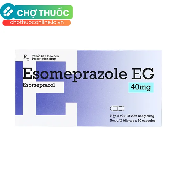 Thuốc Esomeprazole EG 40mg hỗ trợ điều trị trào ngược dạ dày, thực quản (hộp 20 viên)