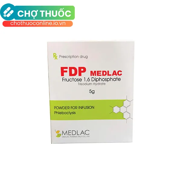 Thuốc FDP Medlac 5g điều trị nhồi máu cơ tim Hộp 1 lọ + 1 lọ nước cất 50ml