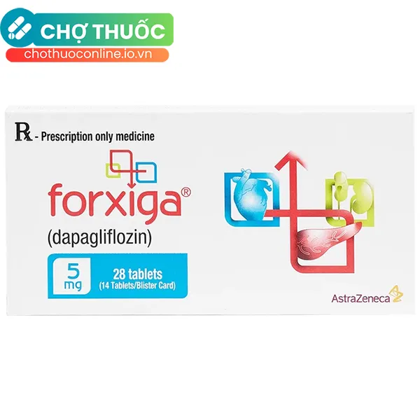 Thuốc Forxiga AstraZeneca điều trị đái tháo đường type 2 (2 vỉ x 14 viên)