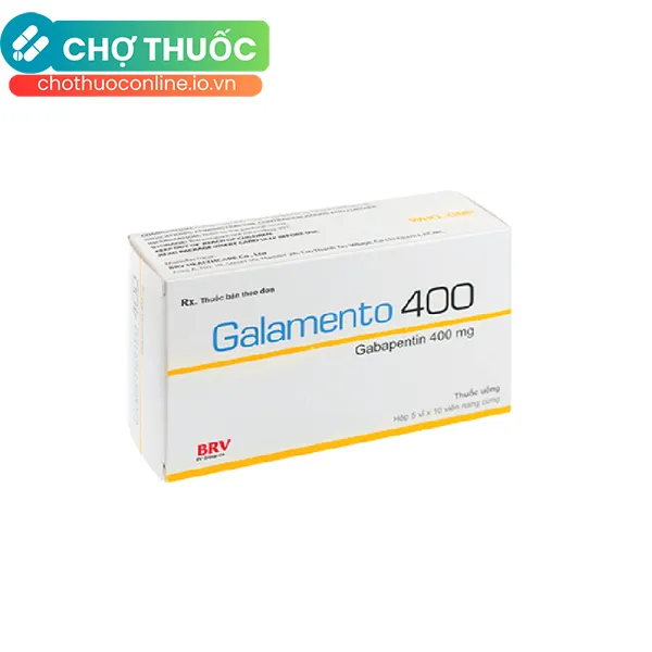 Thuốc Galamento 400mg BV điều trị động kinh, đau thần kinh (5 vỉ x 10 viên)