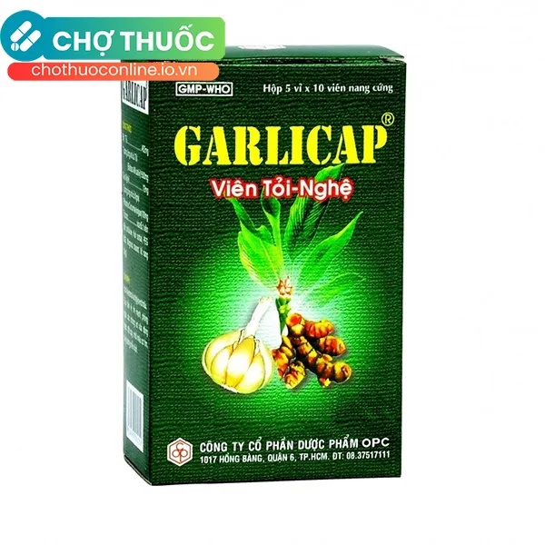 Thuốc Garlicap hạ cholesterol và triglycerid máu (5 vỉ x 10 viên)