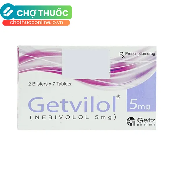 Thuốc Getvilol 5mg Getz điều trị tăng huyết áp vô căn (2 vỉ x 7 viên)