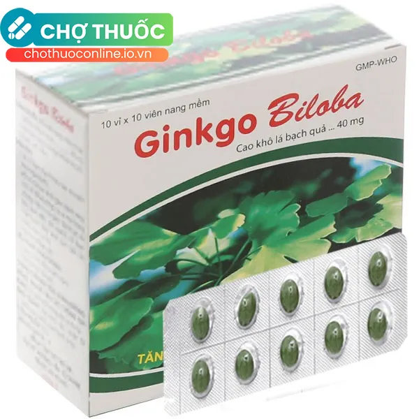 Thuốc Ginkgo Biloba Medisun 40mg trị rối loạn mạch máu não (10 vỉ x 10 viên)