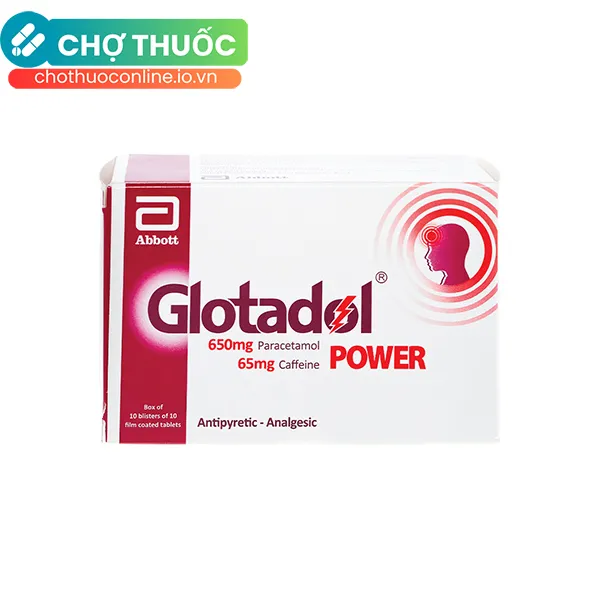 Thuốc Glotadol Power giảm các cơn đau nặng, hạ sốt (10 vỉ x 10 viên)