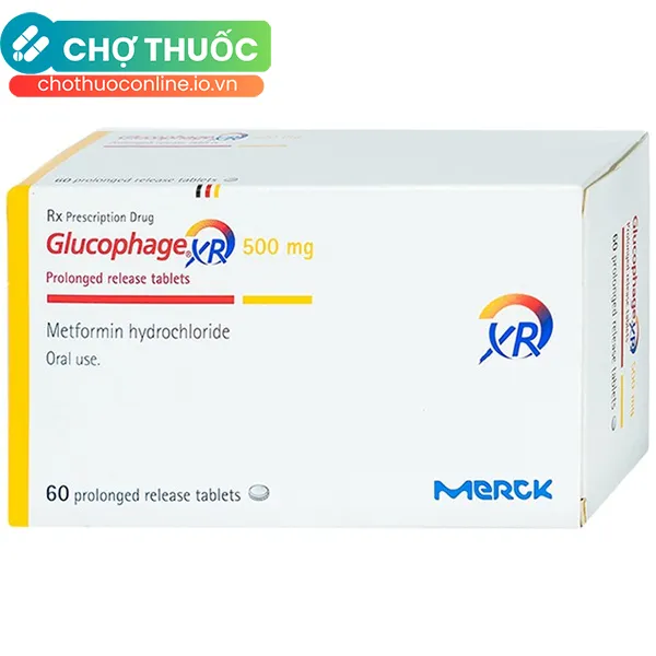 Thuốc Glucophage XR 500mg Merck điều trị tiểu đường type 2 (4 vỉ x 15 viên)