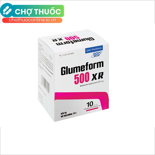 Thuốc Glumeform 500 DHG điều trị bệnh đái tháo đường tuýp 2 (10 vỉ x 10 viên)