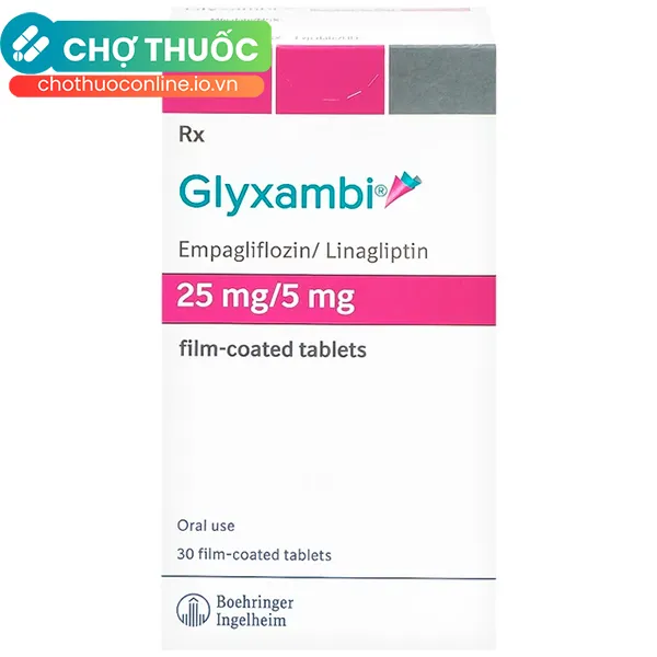 Thuốc Glyxambi 25mg/5mg điều trị tiểu đường tuýp 2 (3 vỉ x 10 viên)