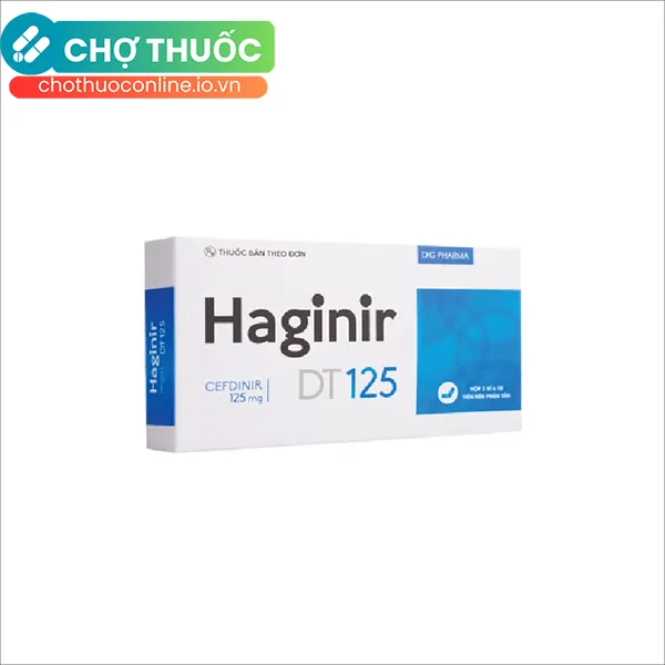 Thuốc Haginir DT 125mg điều trị nhiễm khuẩn (2 vỉ x 10 viên)