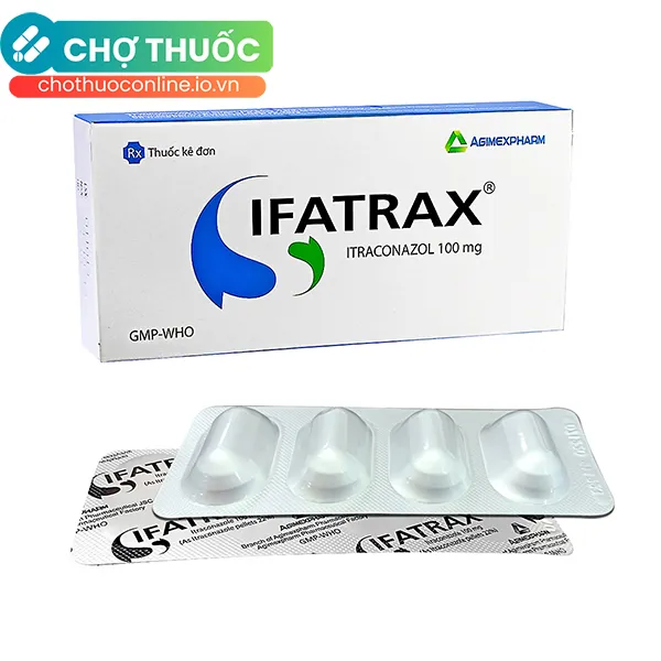 Thuốc Ifatrax 100mg điều trị nấm Candida ở miệng, họng, âm đạo, âm hộ (1 vỉ x 4 viên)