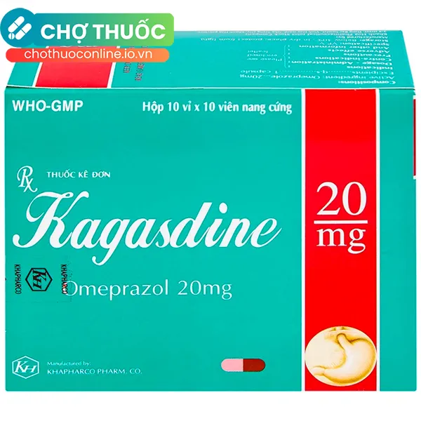 Thuốc Kagasdine 20mg điều trị loét dạ dày, tá tràng (10 vỉ x 10 viên)