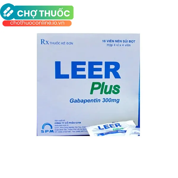 Thuốc Leer plus 300mg SPM điều trị động kinh, đau thần kinh (4 vỉ x 4 viên)