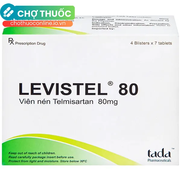 Thuốc Levistel 80mg hỗ trợ điều trị tăng huyết áp, suy tim (Hộp 28 viên)