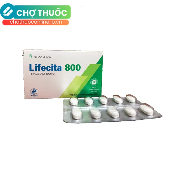Thuốc LIFECITA 800MG Pharbaco điều trị rung giật cơ nguồn gốc vỏ não, thiếu máu não, chống mặt (30 viên)