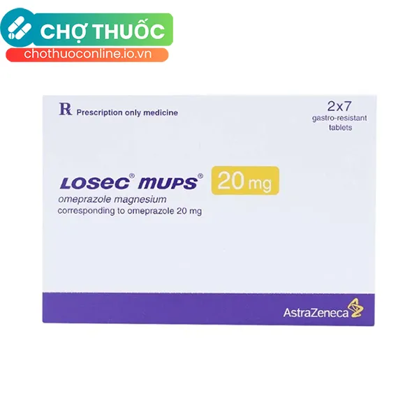 Thuốc Losec Mups 20mg AstraZeneca điều trị loét tá tràng, loét dạ dày (14 viên)