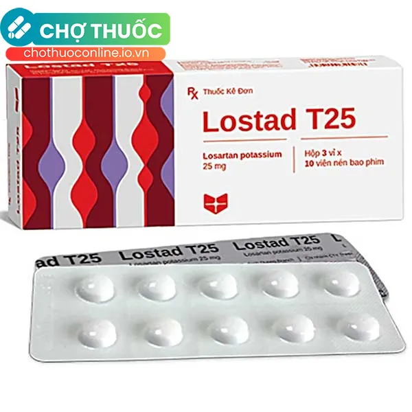 Thuốc Lostad T25 25mg Stella điều trị tăng huyết áp (3 vỉ x 10 viên)