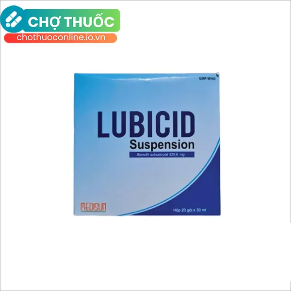 Thuốc Lubicid Suspension Medisun điều trị viêm loét dạ dày, tá tràng (20 gói x 30 ml)