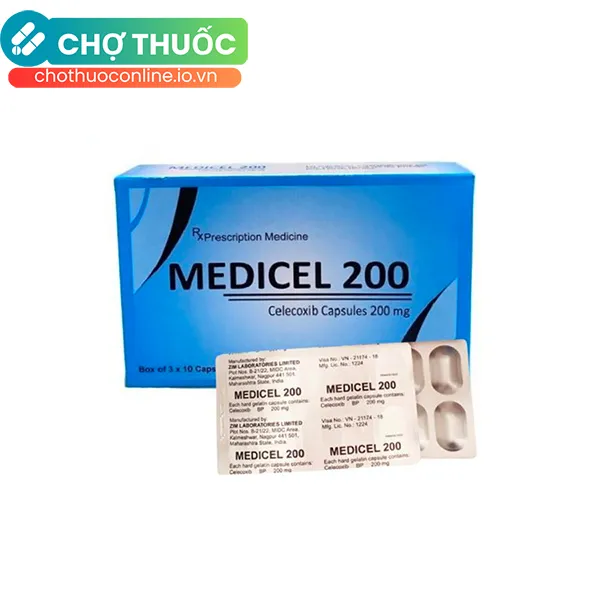 Thuốc Medicel 200mg điều trị thoái hóa khớp, viêm khớp dạng thấp (3 vỉ x 10 viên)