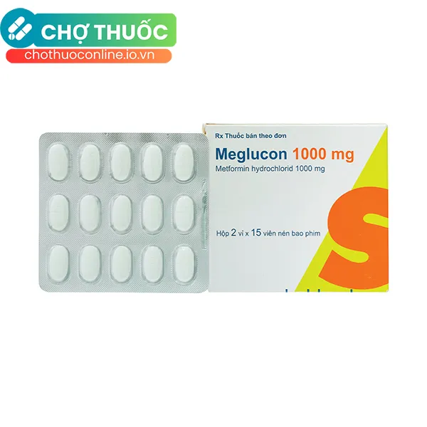 Thuốc Meglucon 1000mg Hỗ Trợ Điều Trị Bệnh Đái Tháo Đường Tuýp 2 (Hộp 2 Vỉ X 15 Viên)
