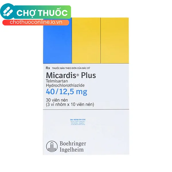 Thuốc Micardis Plus 40/12.5mg Boehringer điều trị bệnh tăng huyết áp (30 viên)