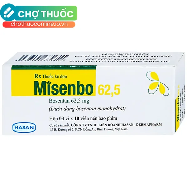 Thuốc Misenbo 62.5mg điều trị tăng huyết áp động mạch phổi (30 viên)