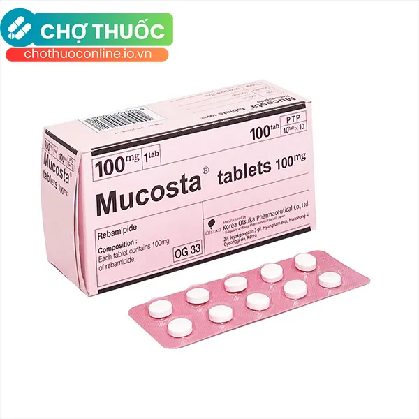 Thuốc Mucosta 100mg Otsuka điều trị loét dạ dày (10 vỉ x 10 viên)