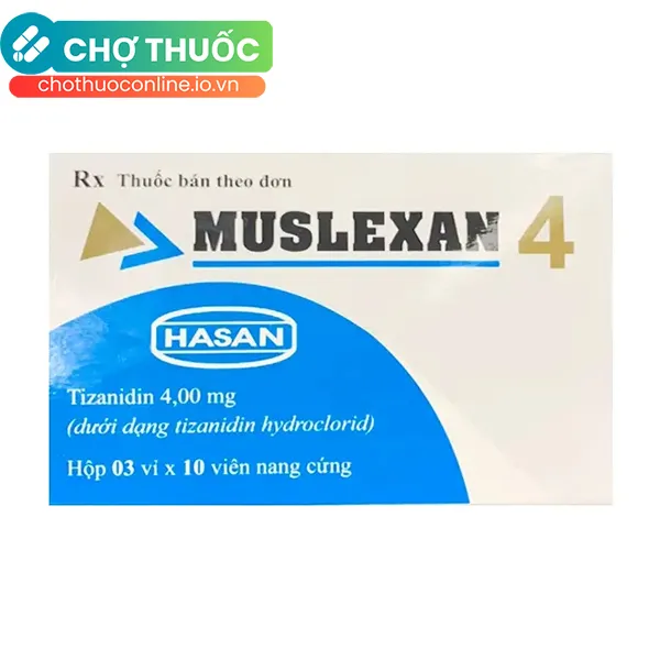 Thuốc MUSLEXAN 4MG điều trị co cơ gây đau do rối loạn thần kinh (03 vỉ x 10 viên)