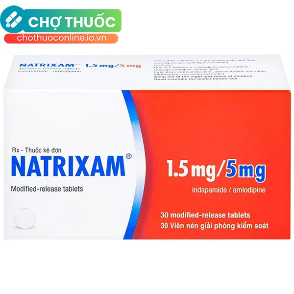 Thuốc Natrixam 1.5mg/5mg điều trị tăng huyết áp (30 viên)