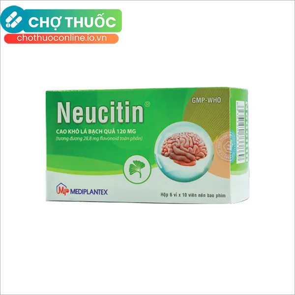 Thuốc Neucitin 120mg Mediplantex điều trị chứng suy giảm trí nhớ (6 vỉ x 10 viên)