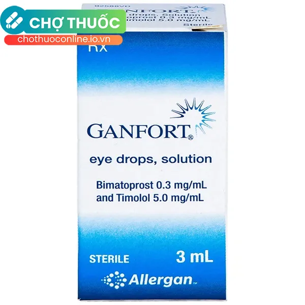 Thuốc nhỏ mắt Ganfort hỗ trợ điều trị Glaucoma góc mở, tăng nhãn áp (Chai 3ml)