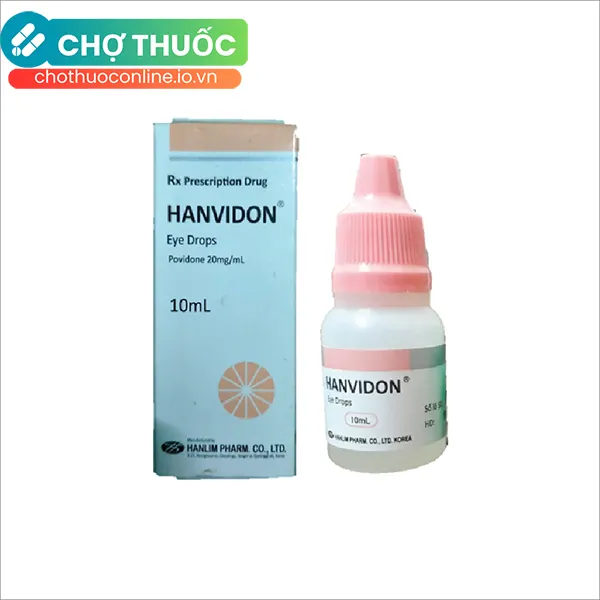 Thuốc Nhỏ Mắt Hanvidon 10ml Giảm Triệu Chứng Kích Thích Do Khô Mắt (Chai 10ml)
