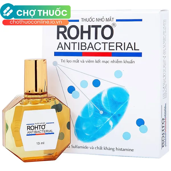 Thuốc nhỏ mắt Rohto Antibacterial điều trị lẹo mắt, viêm kết mạc mắt (chai 13ml)
