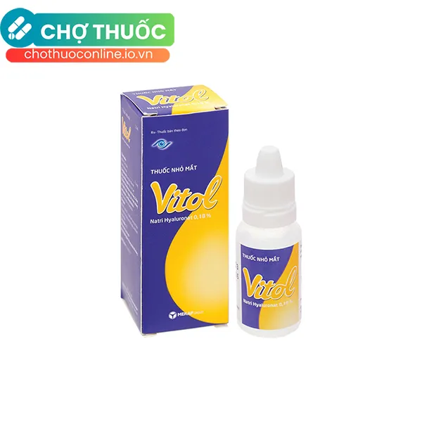 Thuốc nhỏ mắt Vitol 0.18% giảm khô mắt lọ (12ml)