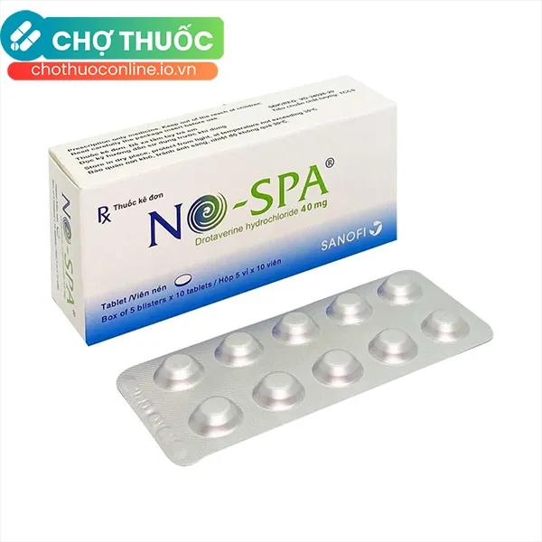 Thuốc No-Spa 40mg Sanofi điều trị co thắt cơ trơn (5 vỉ x 10 viên)