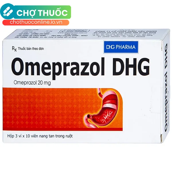 Thuốc Omeprazol DHG 20mg điều trị trào ngược dạ dày - thực quản (30 viên)