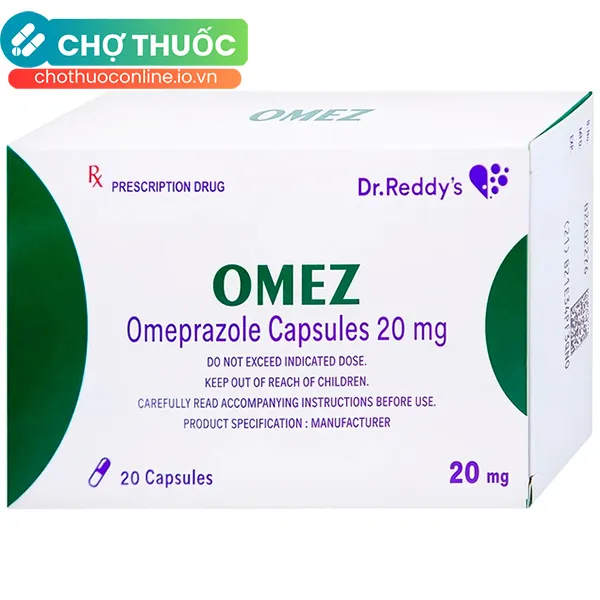 Thuốc Omez 20mg điều trị loét dạ dày, tá tràng (2 vỉ x 10 viên)