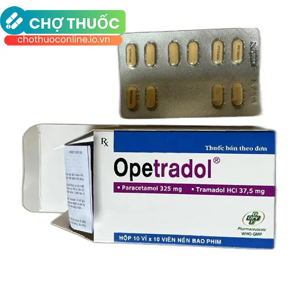 Thuốc Opetradol OPV điều trị các cơn đau từ trung bình đến nặng (10 vỉ x 10 viên)