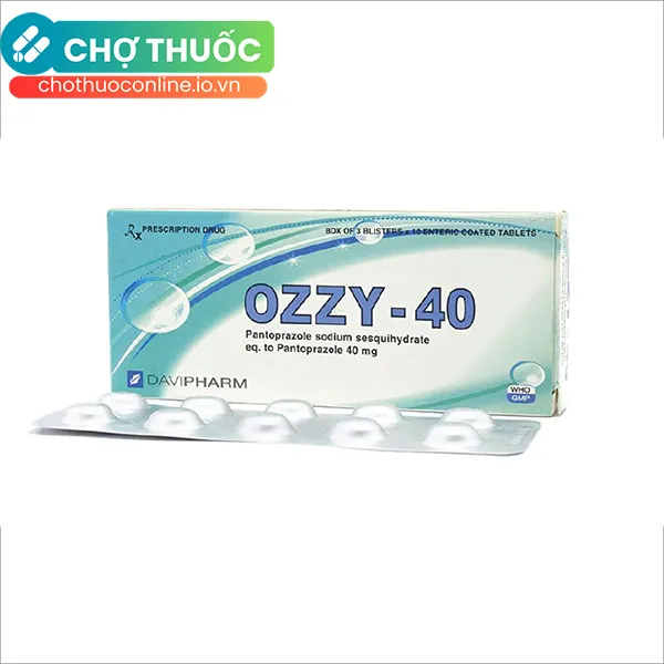 Thuốc Ozzy-40 điều trị trào ngược dạ dày-thực quản, loét dạ dày – tá tràng (3 vỉ x 10 viên)