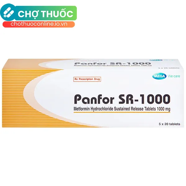 Thuốc Panfor SR-1000mg hỗ trợ điều trị bệnh đái tháo đường tuýp 2 (Hộp 100 viên)