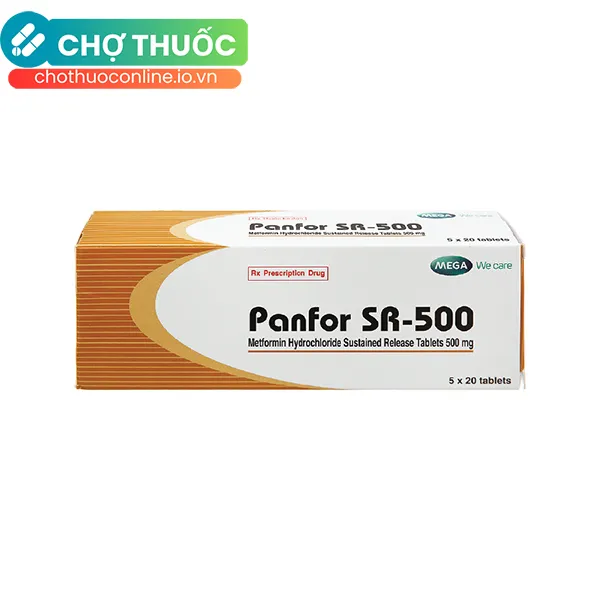 Thuốc Panfor SR-500 điều trị bệnh đái tháo đường tuýp 2 (5 vỉ x 20 viên)
