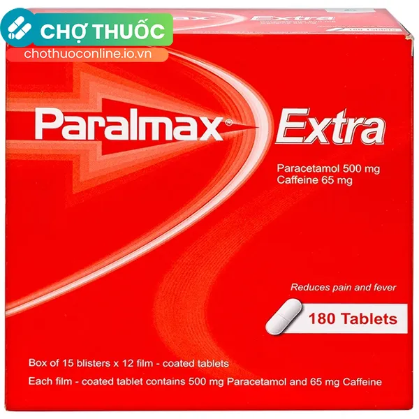 Thuốc Paralmax Extra giảm đau, hạ sốt (15 vỉ x 12 viên)